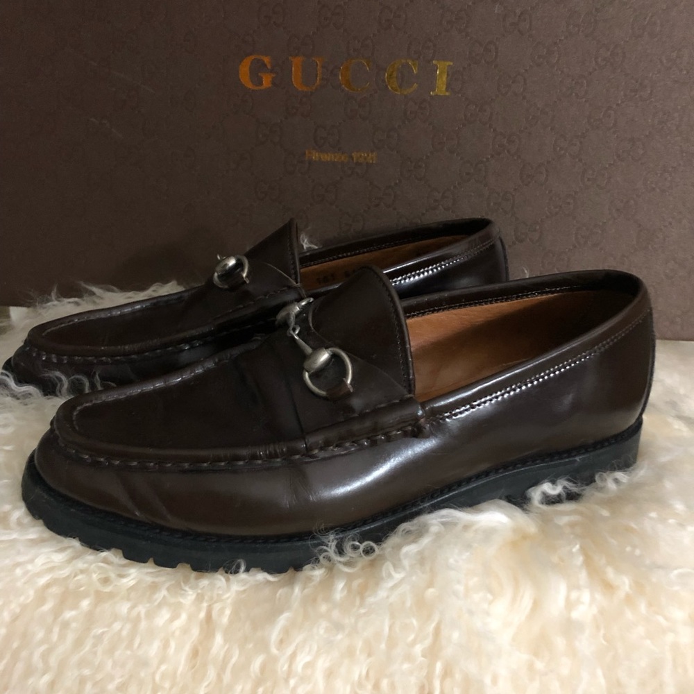 Gucci Dark Brown Leather Loafers